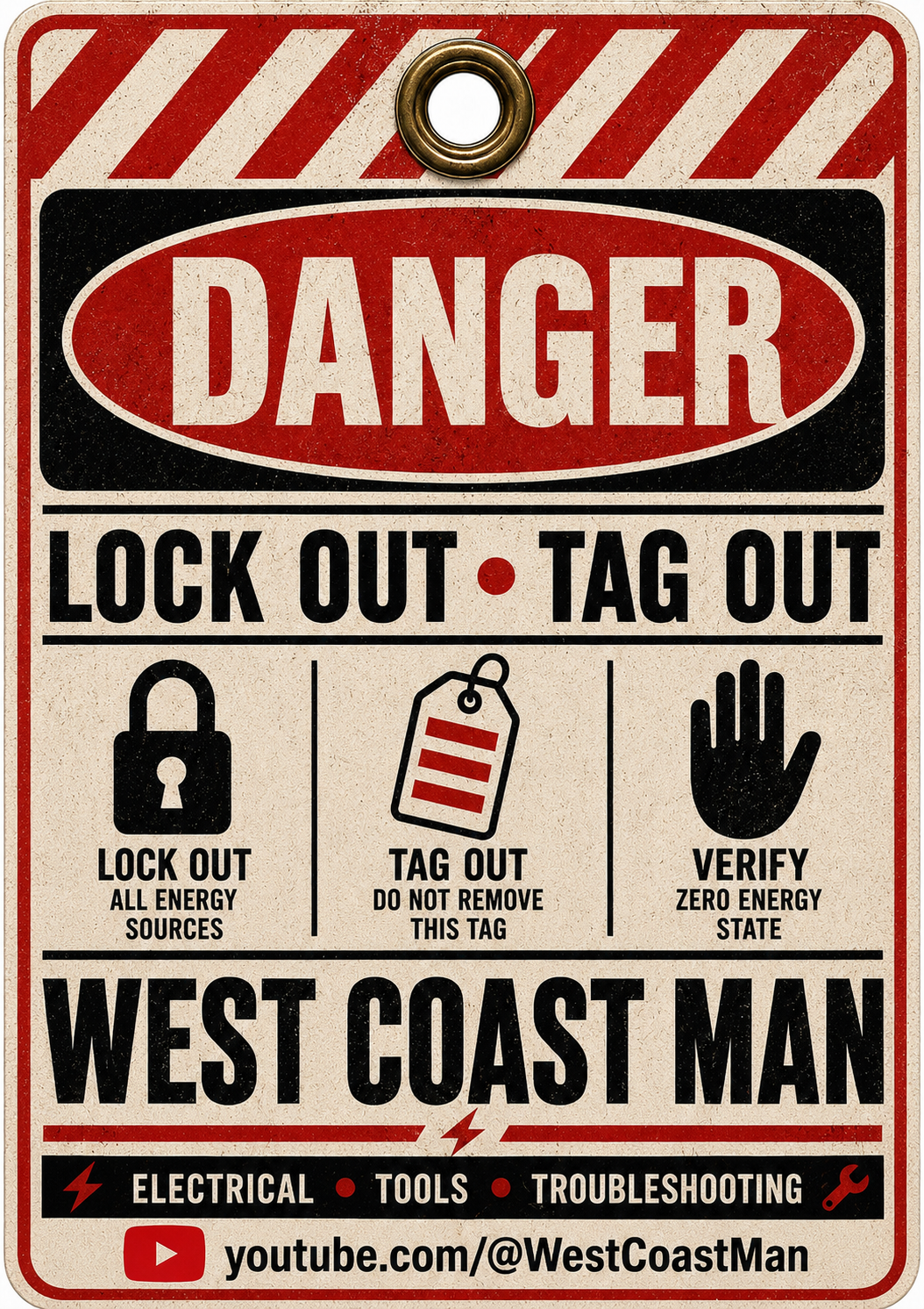 West Coast Man Lockout/Tagout Sticker