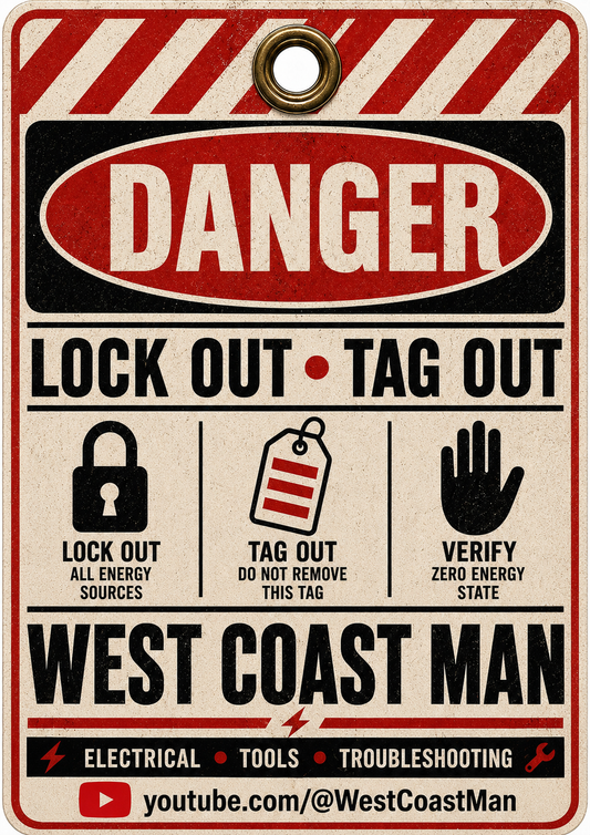 West Coast Man Lockout/Tagout Sticker